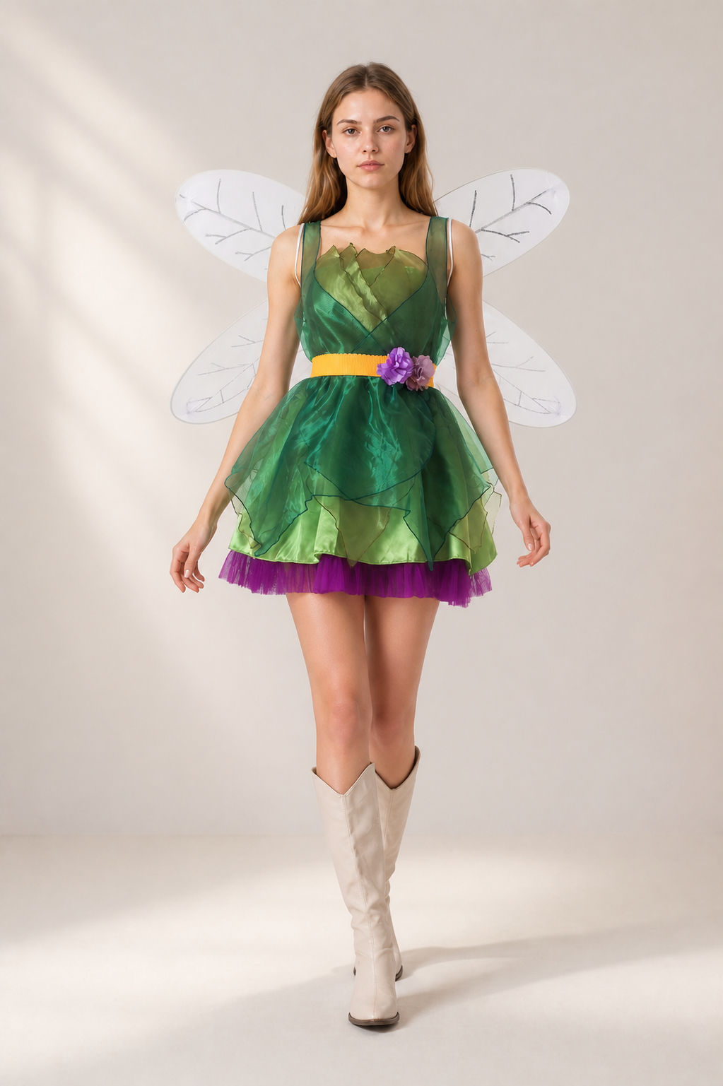 Green Elf Costume with Wings for Cosplay Costumes detail