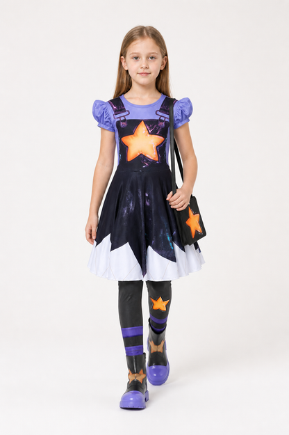 Poppy Playtime Princess Lily Dress Set with Star Costume Dresses detail 2