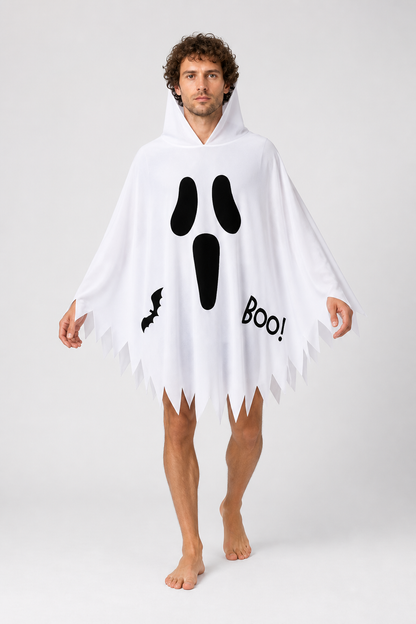 White Glowing Ghost Cape for Halloween Costume Capes detail 2