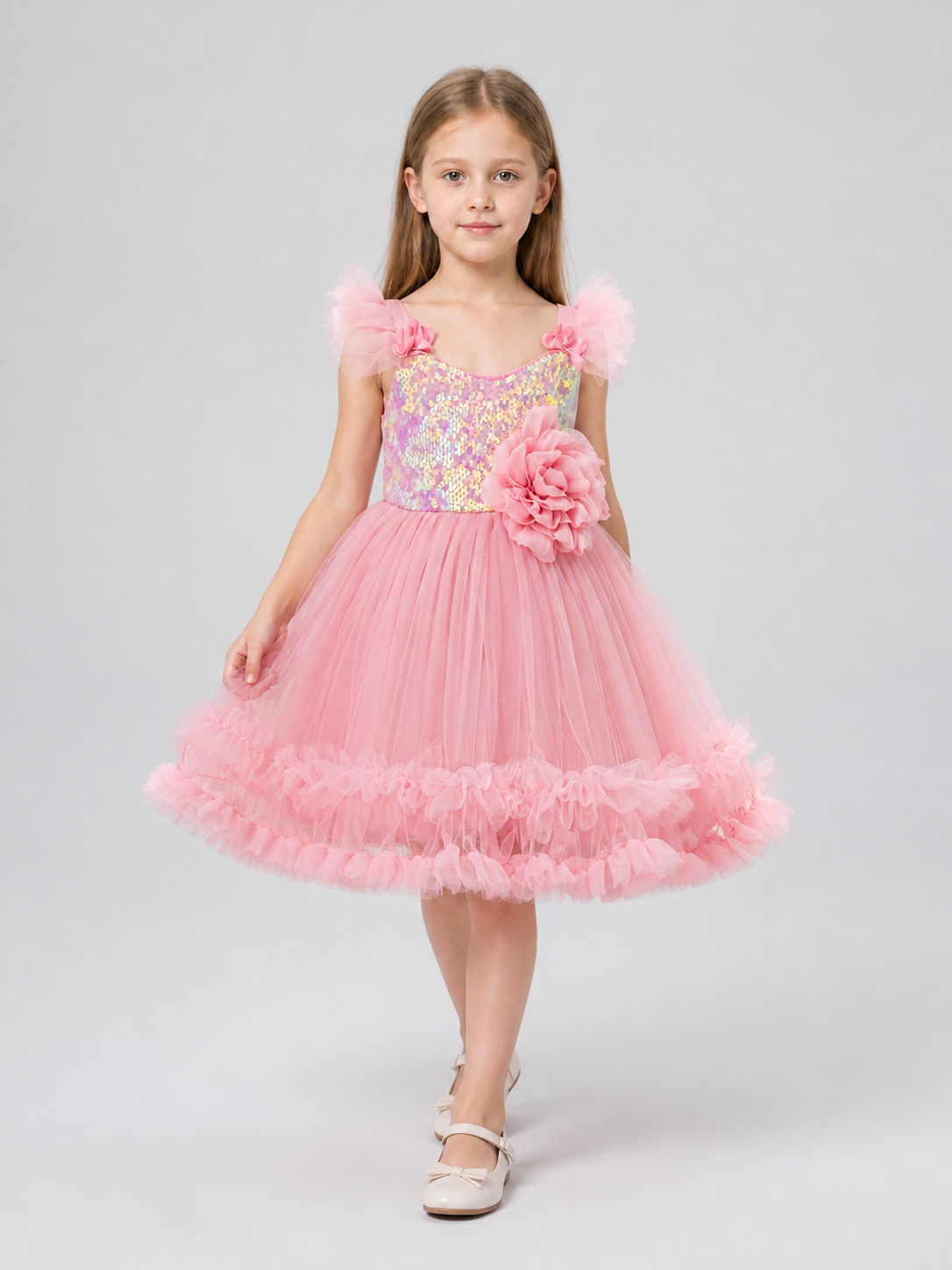 Festive Sequin Princess Dress for Girls