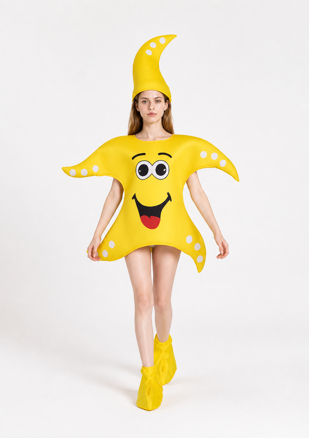 Yellow Starfish Costume with White Dots Costumes detail 2