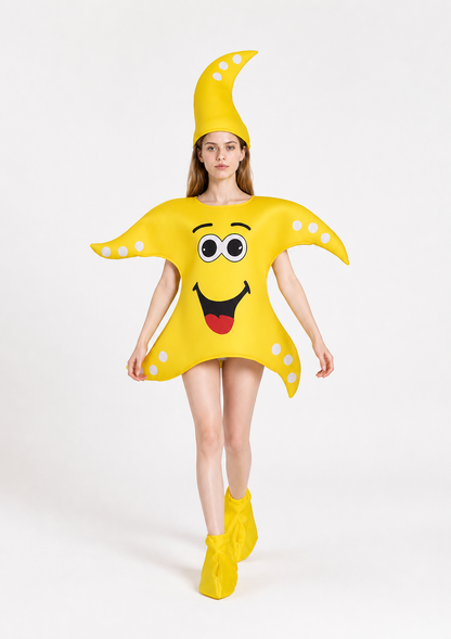 Yellow Starfish Costume with White Dots Costumes detail 2