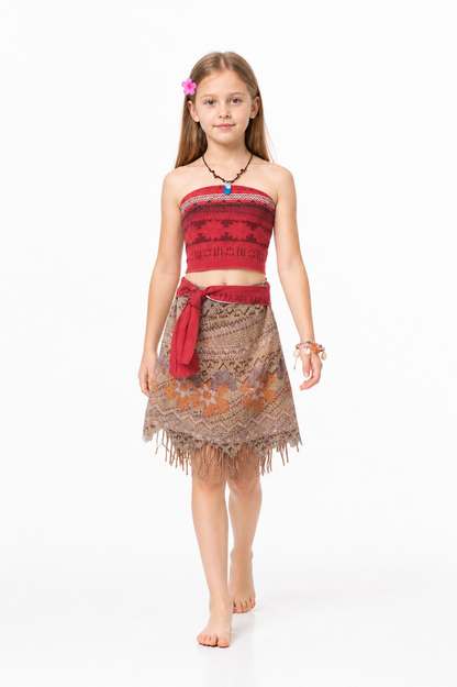 Kids' Moana Costume with Skirt, Top, and Necklace Costumes detail 2