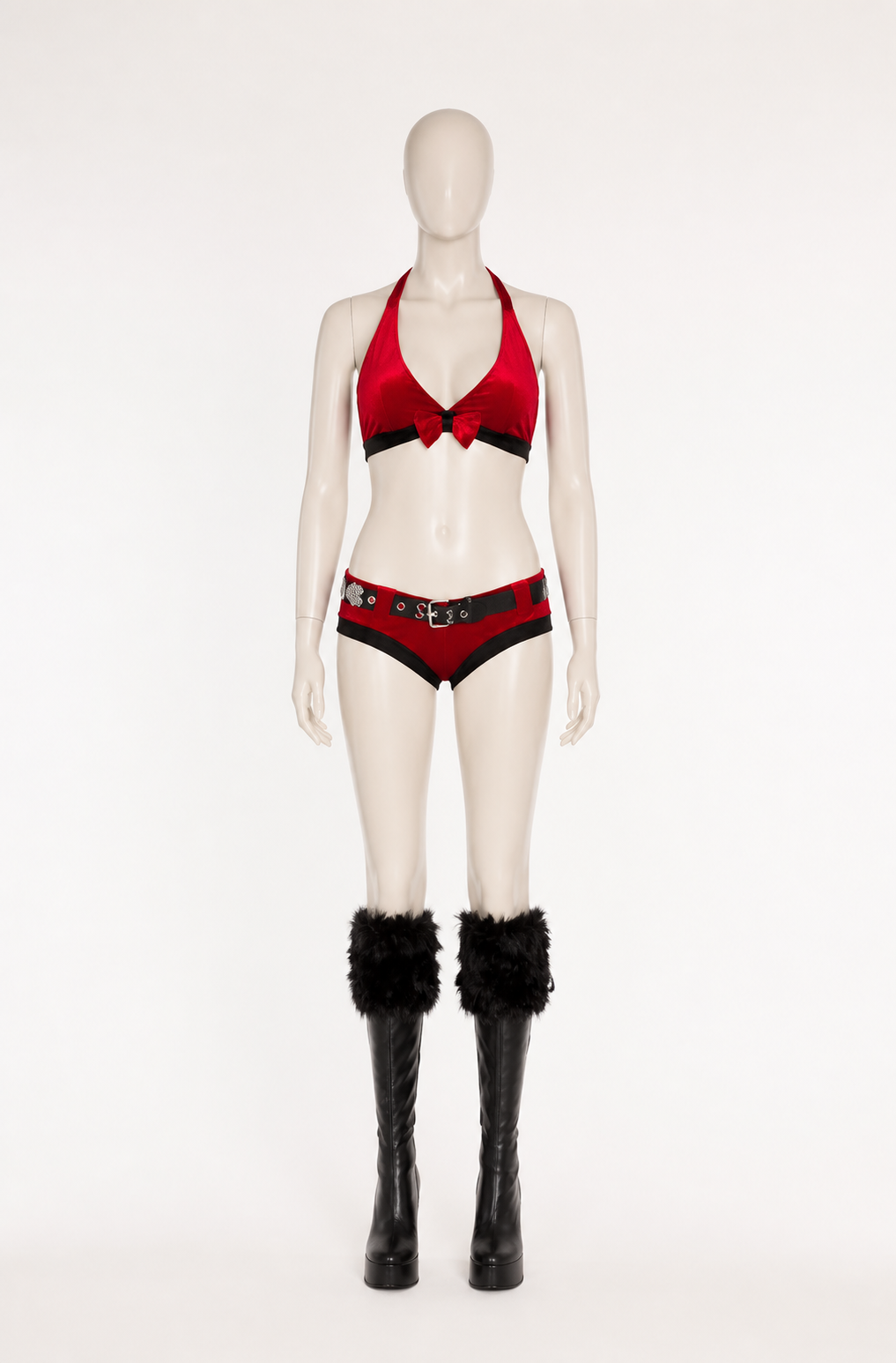 Erotic 2-Piece Red and Black Hooded Set product detail 2