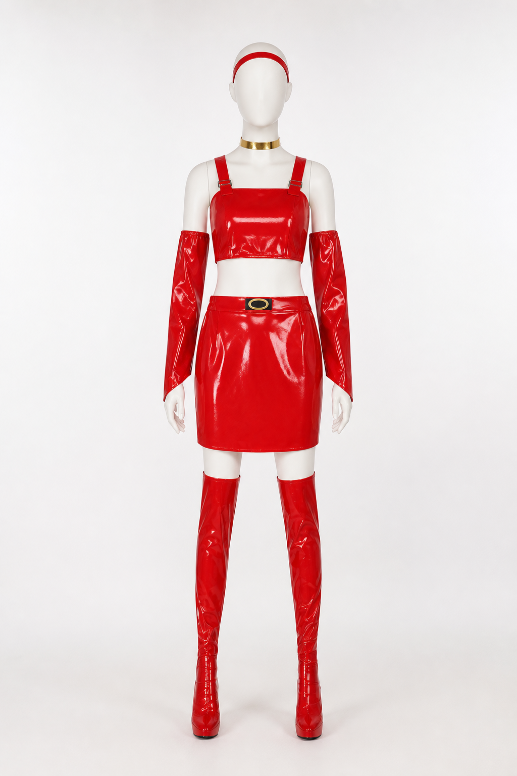 Bulma Red Cosplay Costume: Vest, Skirt, and Accessories