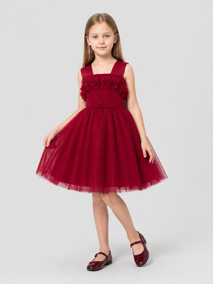 Burgundy Princess Dress for Girls with a Full Skirt Costume Dresses detail 2
