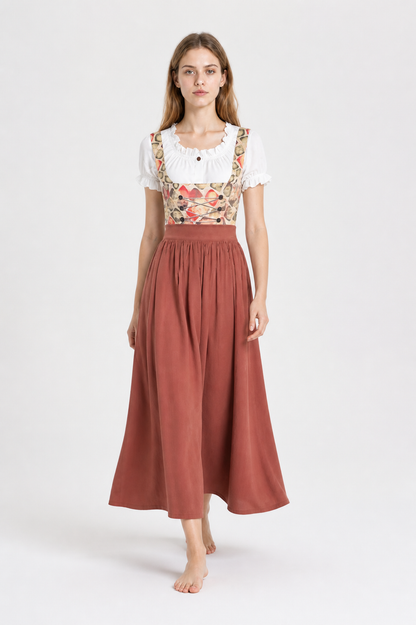 Square-Neck Dress with Puff Sleeves Costume Dresses detail 2