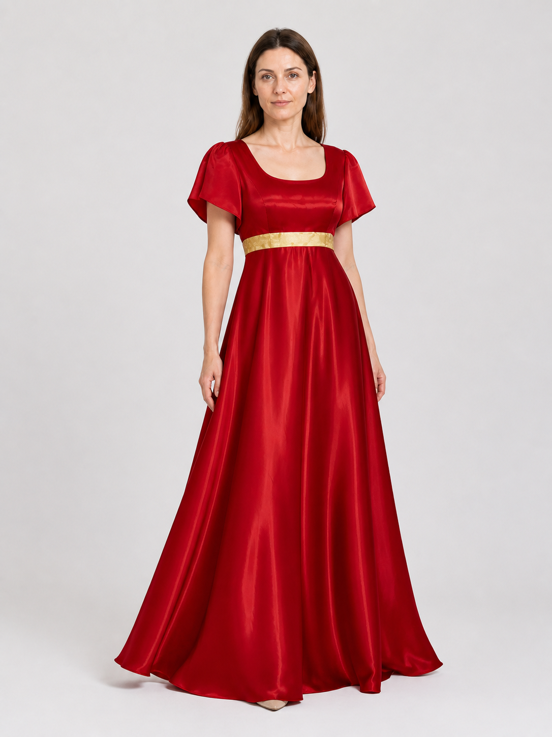 Bridgerton Cosplay Dress, Red, Long Costume Dresses detail 2