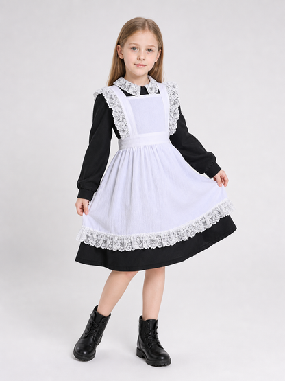 Black and White Maid Costume with Apron