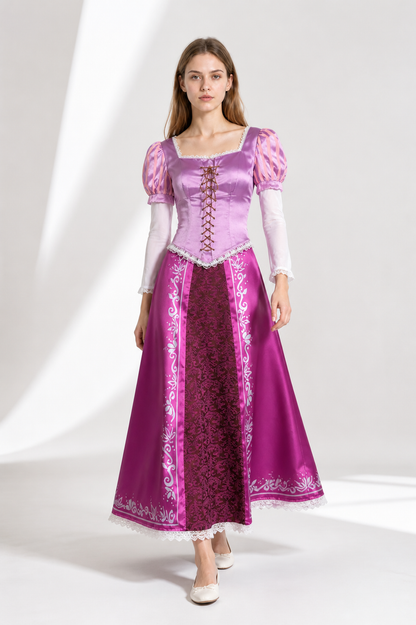 Cosplay Dress with a Square Neckline and Puff Sleeves Costume Dresses detail 2