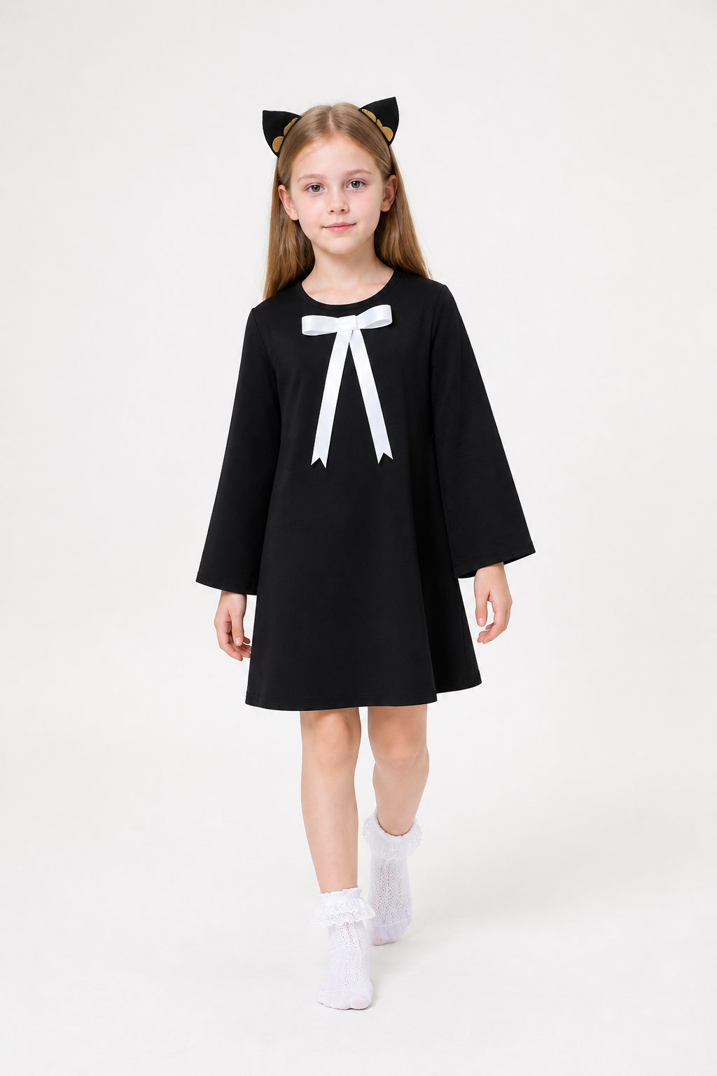 Anya Forger cosplay dress with cat ears and bow Costume Dresses detail 2