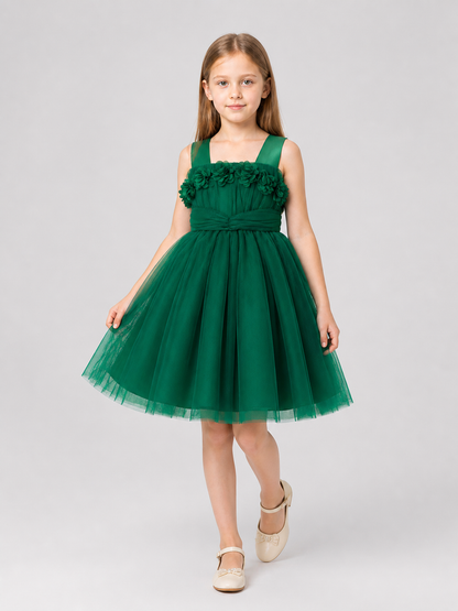 Girls' Green Tutu Dress with Flowers Costume Dresses detail 2