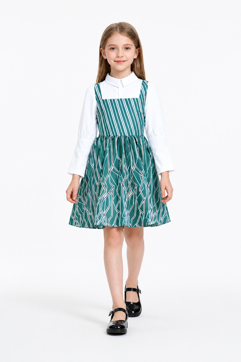Wicked Elphaba Cosplay Dress, Green with White Blouse Costume Dresses detail 2