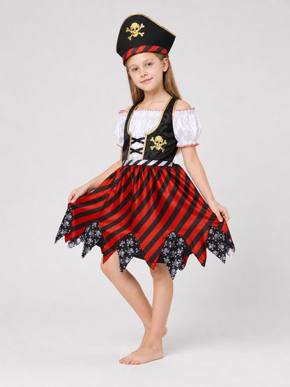 Pirate Costume Dress with Hat and Eye Patch