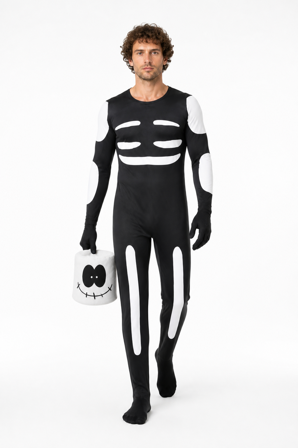 Skeleton Costume with Hood and Gloves Costumes detail 2