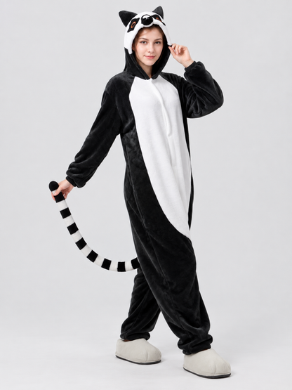 Panda Hooded Pajama Jumpsuit with Ears