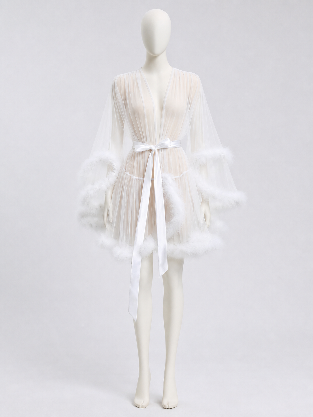 White Sheer Adult Cape with Ties Costume Capes detail
