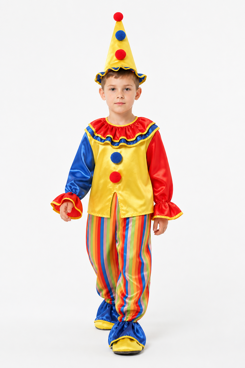 Clown Costume: Striped Pants, Jacket, and Cone Hat Costume Headwear detail 2
