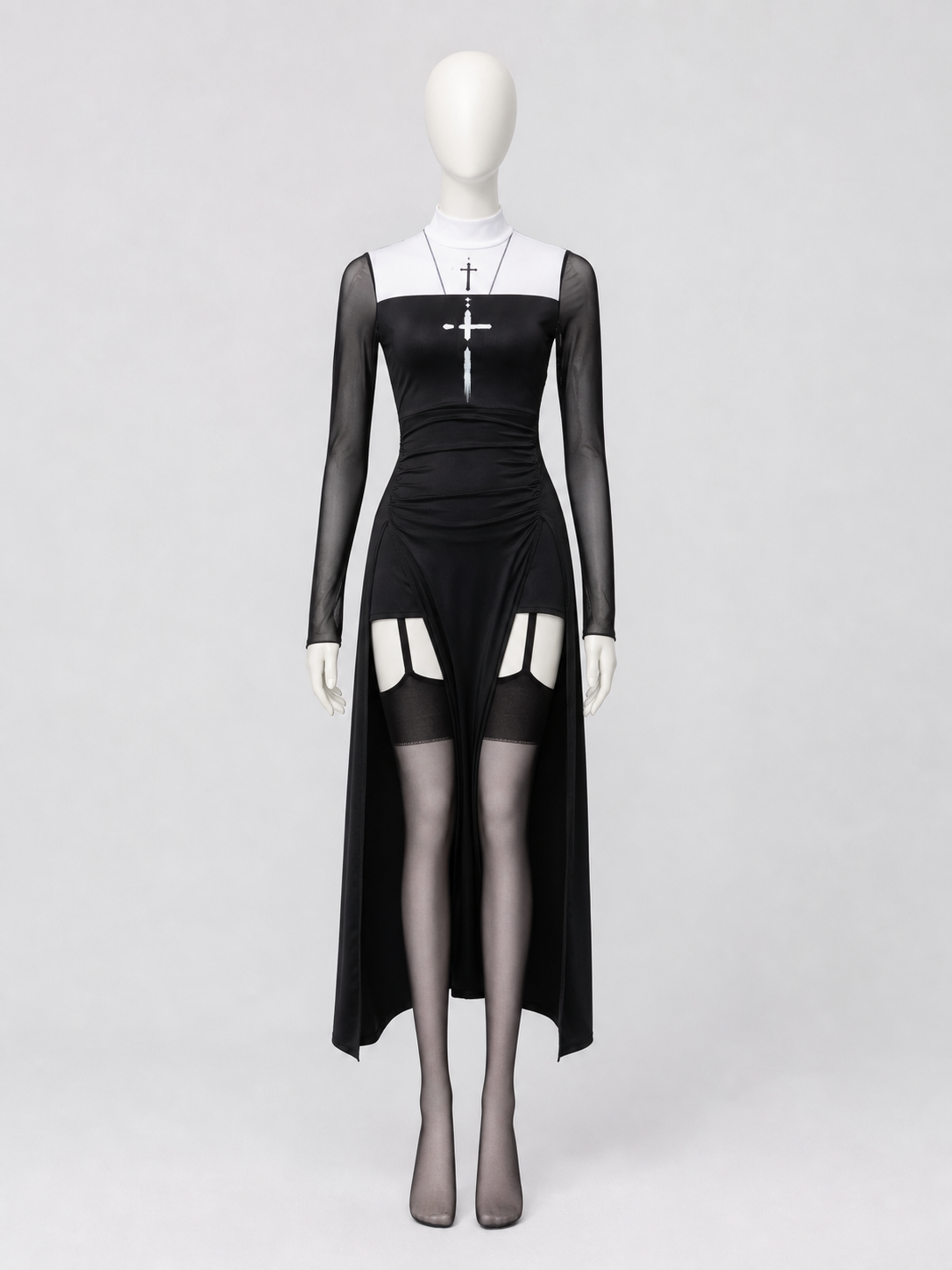 Costume with Dress, Headpiece, and Cross