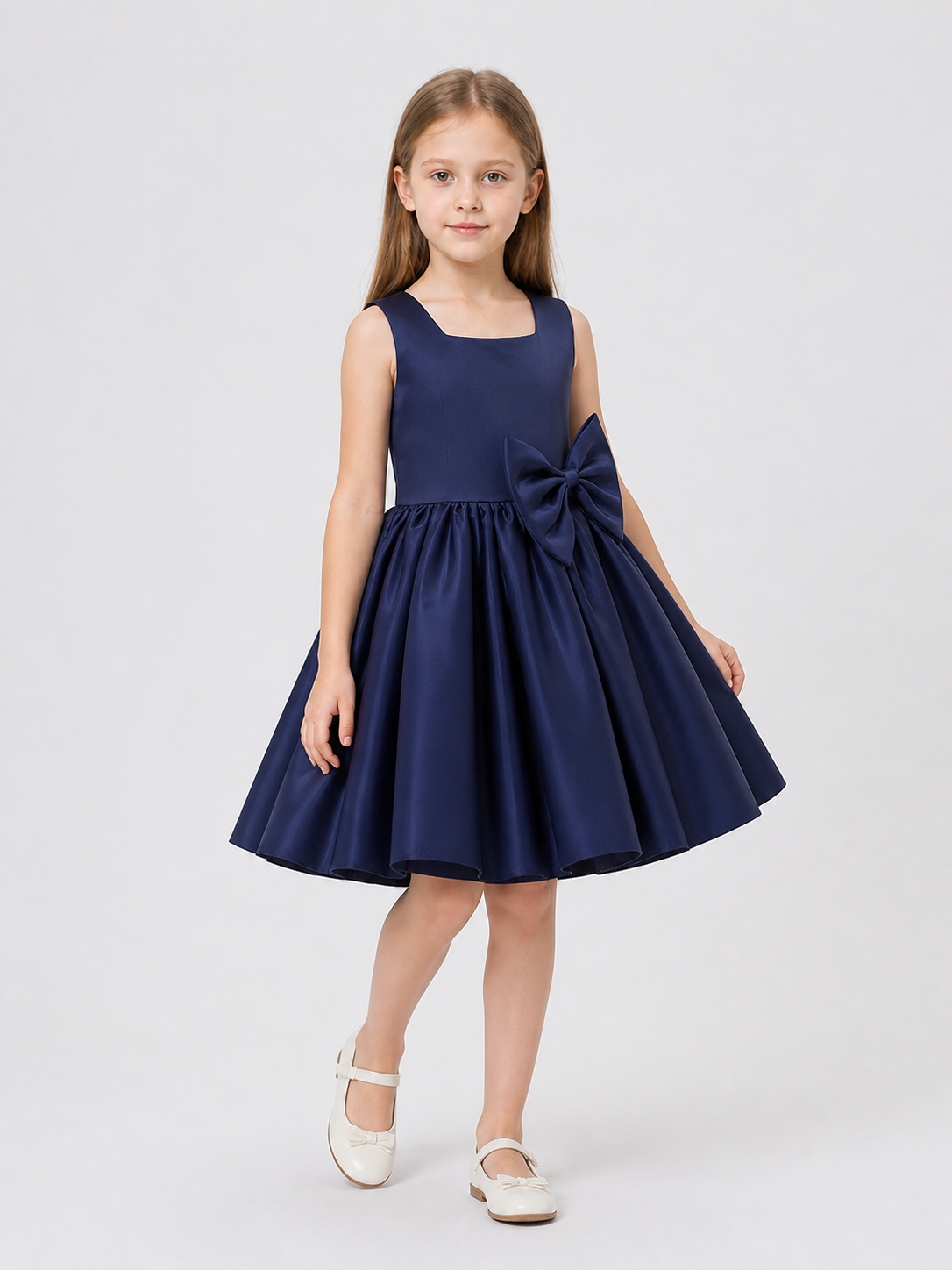 Girls' Party Dress with Bow and Full Skirt Costume Dresses detail 2