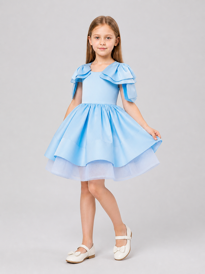 Dressy Full-Skirt Performance Dress with Bow