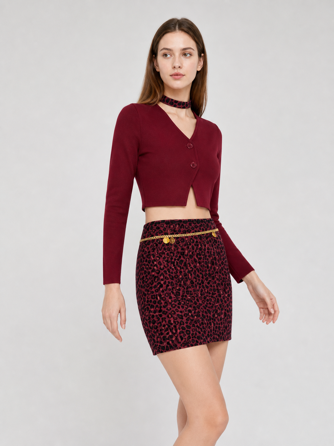 Mary Cosplay Costume: Burgundy Top and Skirt