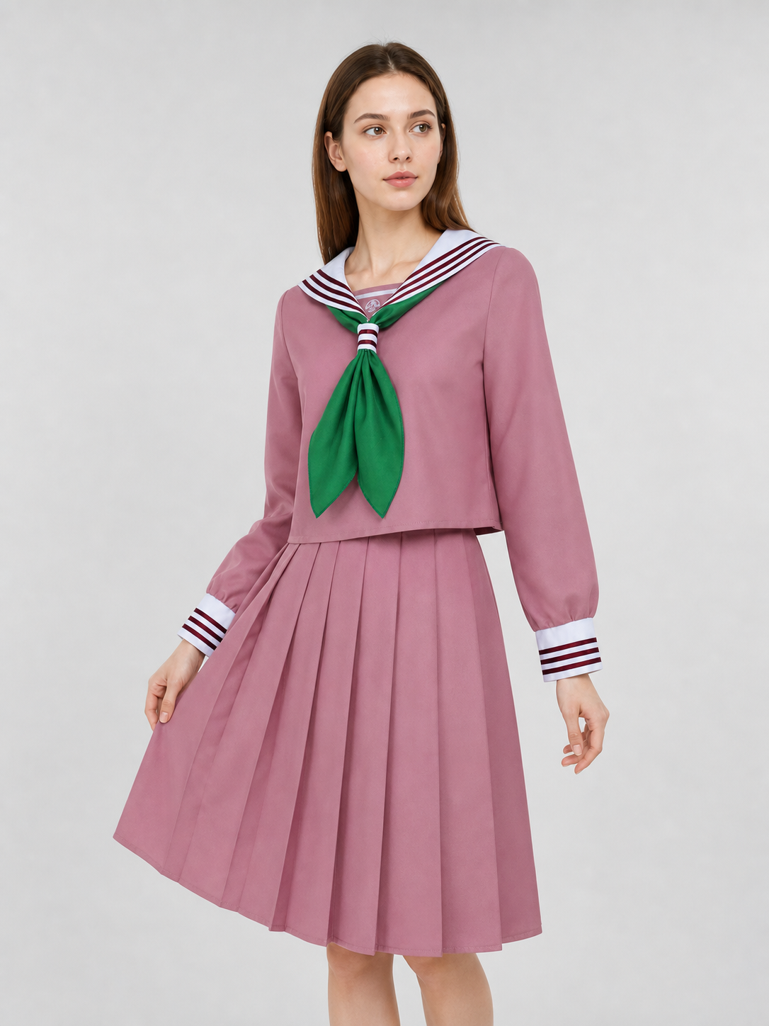 Cosplay Dress with Sailor Collar and Pleats