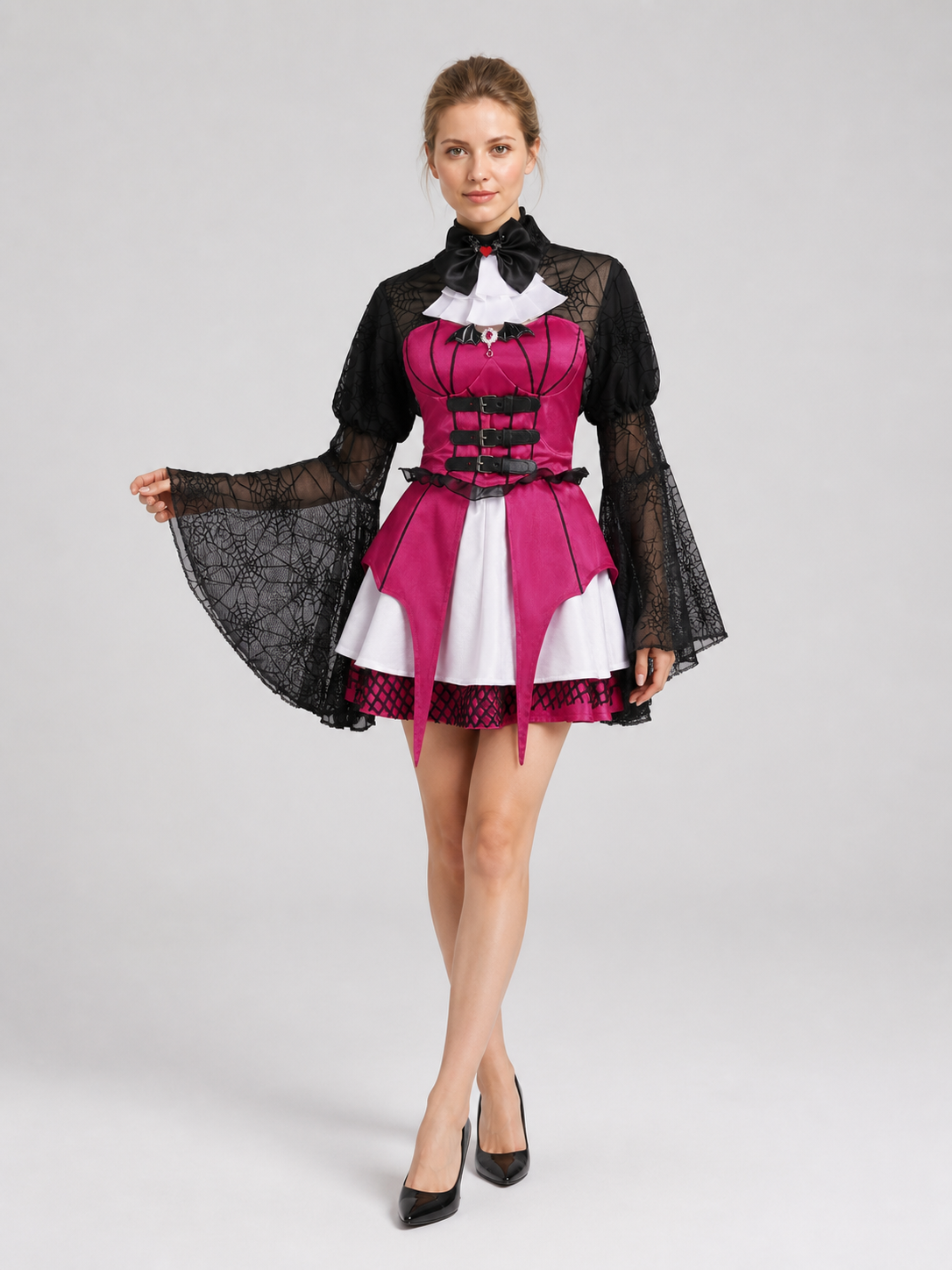 Monster High Draculaura cosplay dress with corset and bow Costume Dresses detail 2