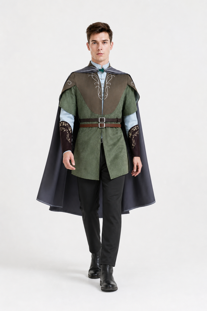 Legolas Cosplay Costume with Cape and Belts Costume Capes detail 2