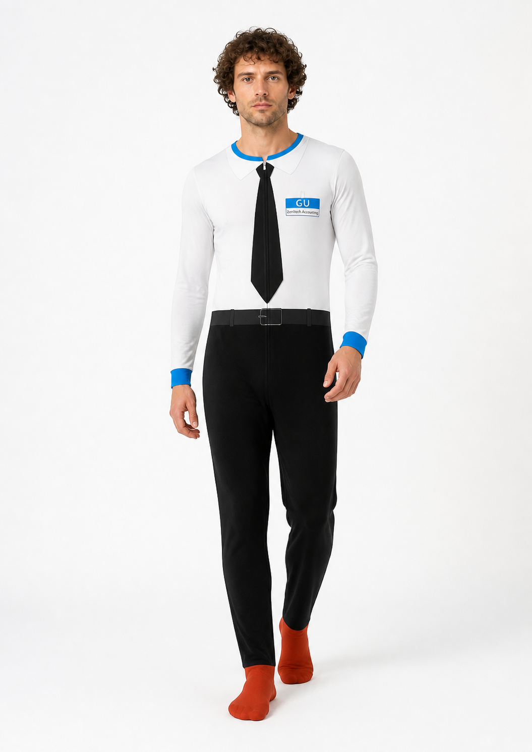 Character Carnival Jumpsuit with Glasses and Tie