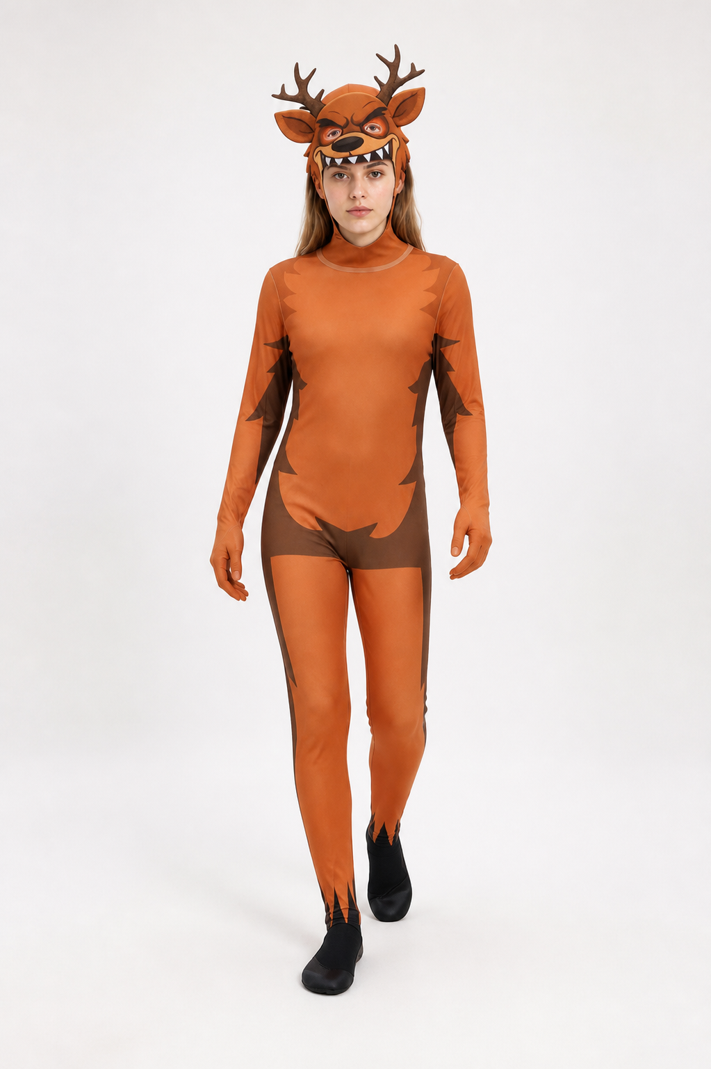 Deer Monster Costume Jumpsuit with Headpiece Costume Headwear detail
