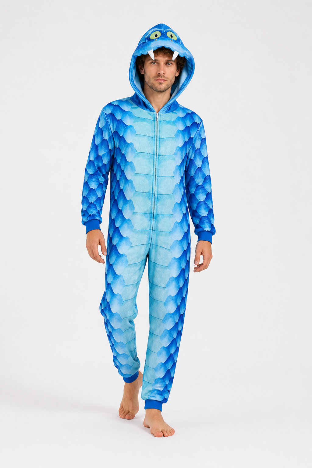 Snake Kigurumi with Hood, Zipper, and Scaly Print product detail 2