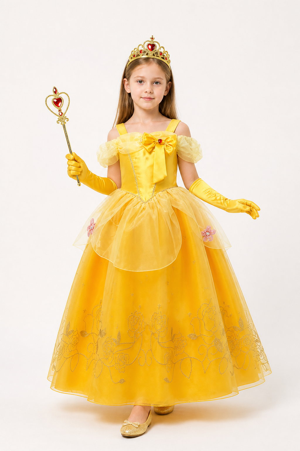Princess Costume with Full Skirt and Crown for Carnival Costume Headwear detail 2