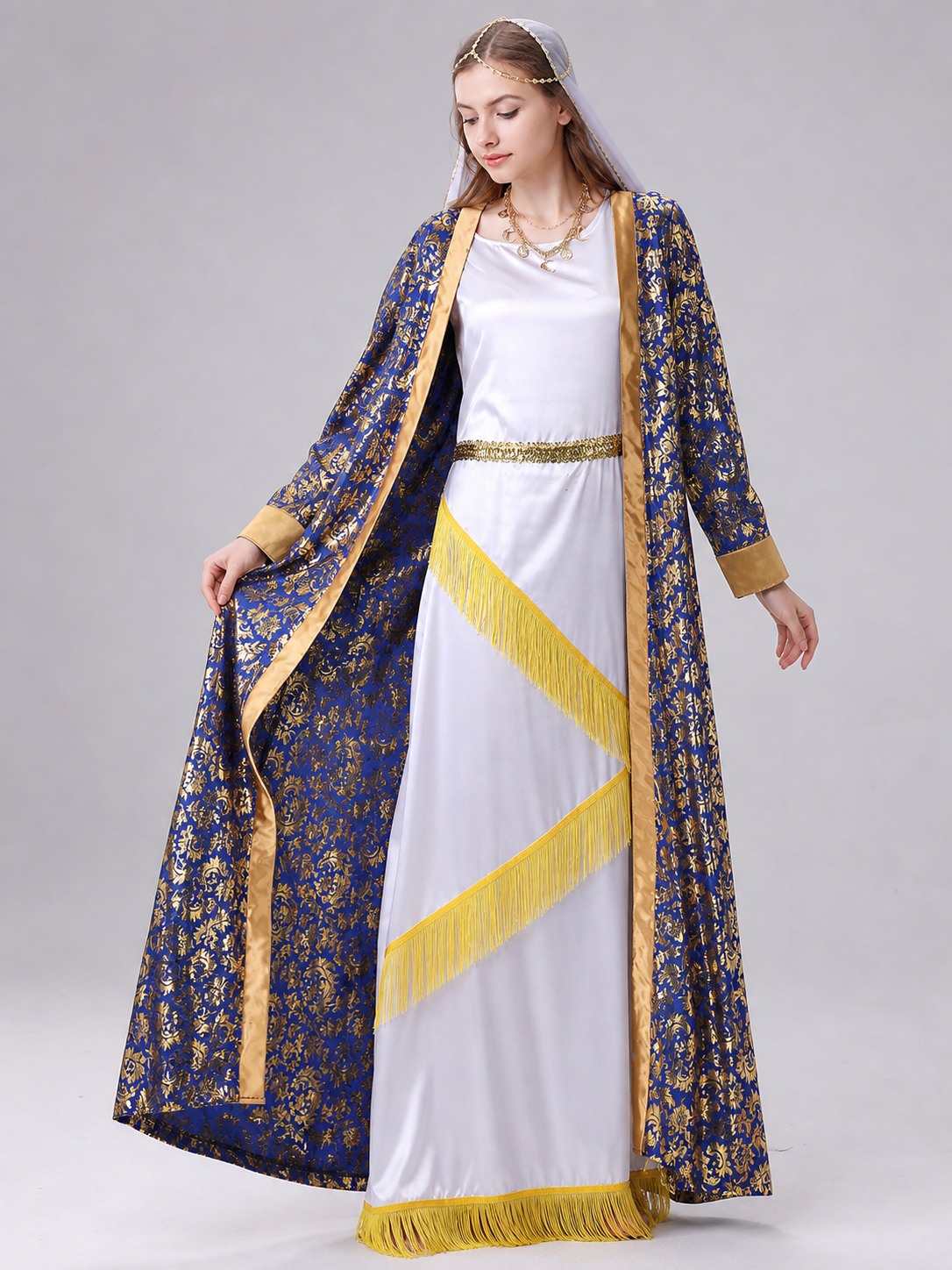 Retro Costume with Dress and Cape for Cosplay