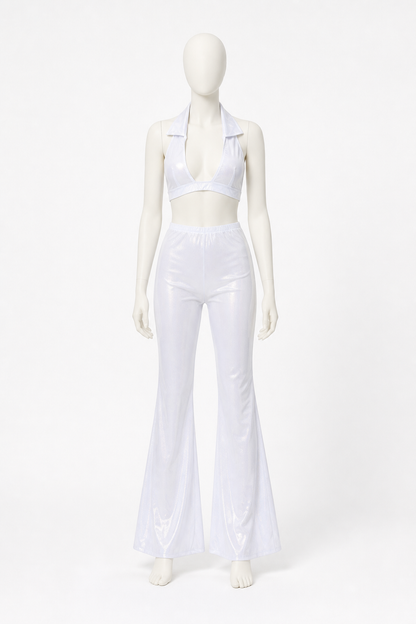 White stage costume with a top and flared pants Costumes detail 2