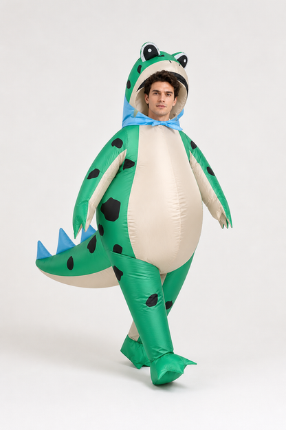 Inflatable Dinosaur Costume with Tail and Toothy Mouth Costumes detail 2