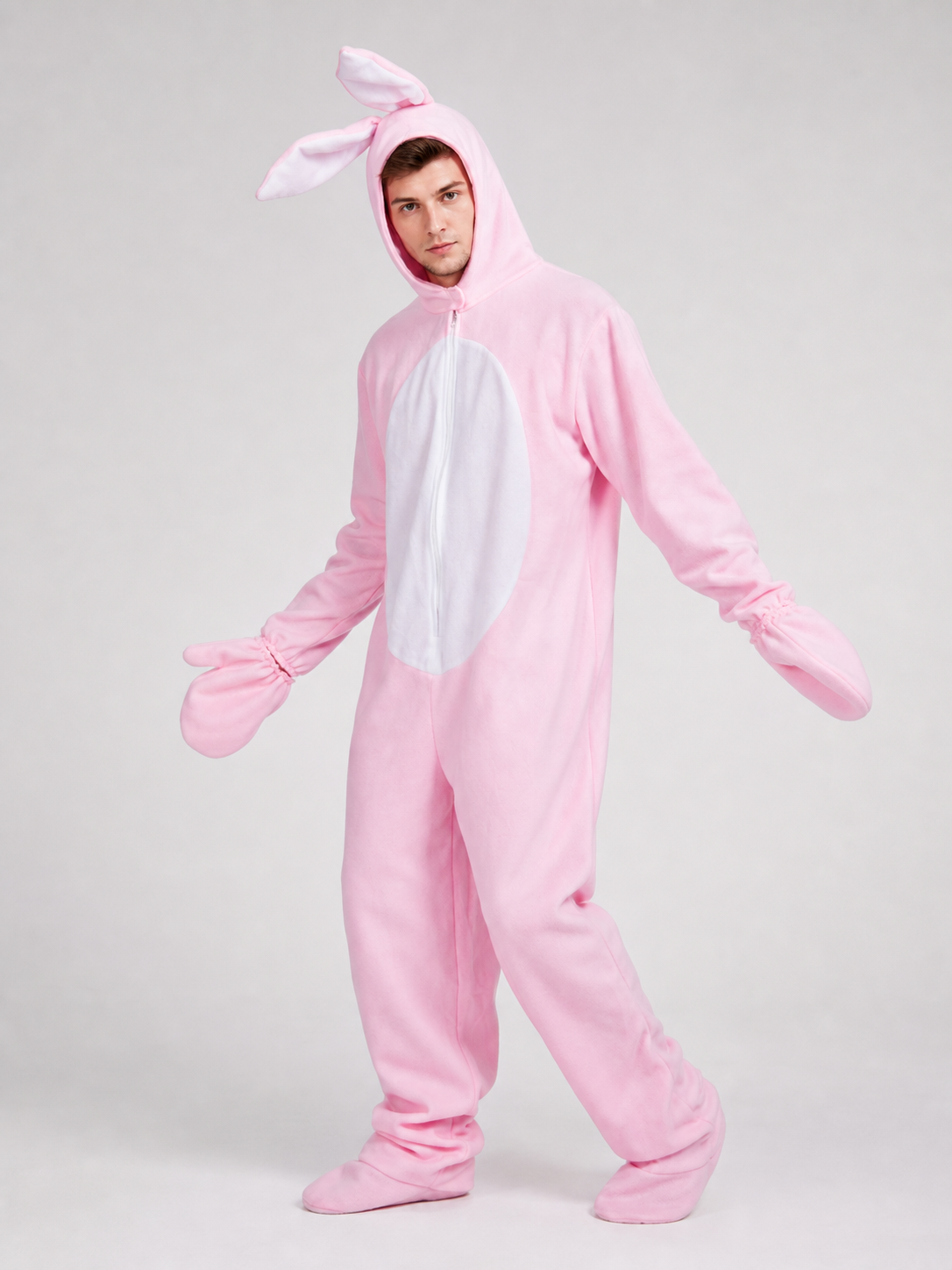 One-Piece Rabbit Costume with Hood and Ears