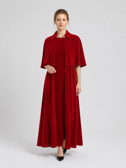 Red Dress and Cape for Vampire Cosplay on Halloween Costume Dresses detail