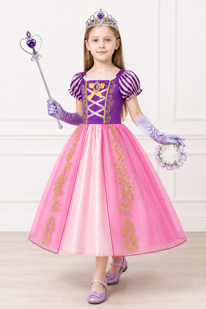 Rapunzel Princess Dress with Crown and Accessories Costume Dresses detail 2