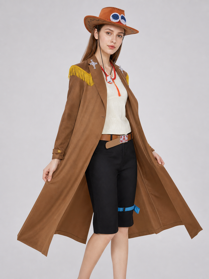 Ace One Piece Cosplay Costume: Coat and Accessories