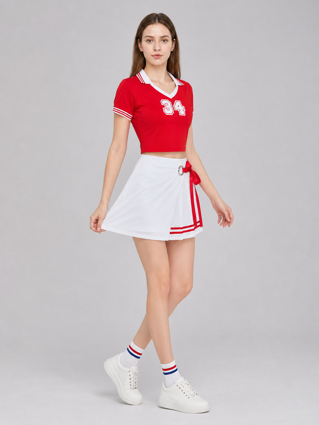 Cheerleading-Style Performance Costume, Top and Skirt