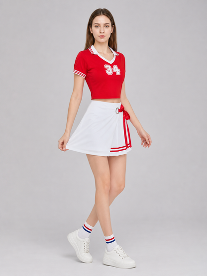 Cheerleading-Style Performance Costume, Top and Skirt