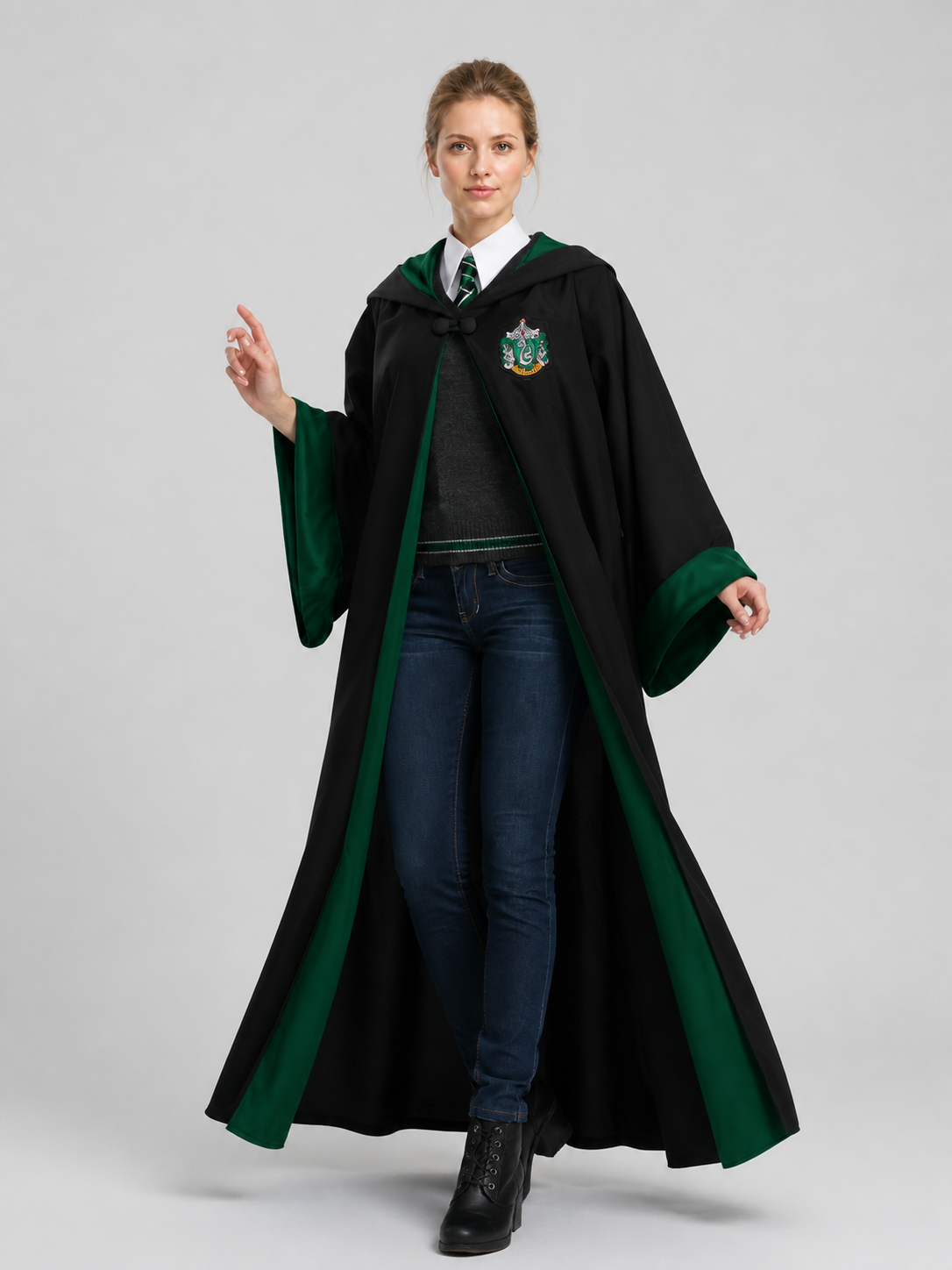 Harry Potter Hooded Robe, Black, Size M-XXL product detail 2