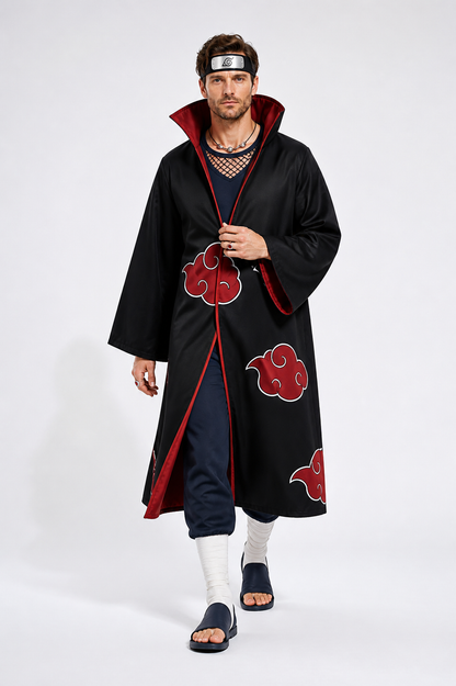 Uchiha Itachi Akatsuki Cosplay Costume with Forehead Protector Costumes detail 2