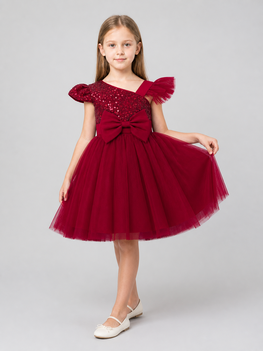 Princess Dress with Sequins, Tulle Skirt, and Bow Costume Dresses detail 2
