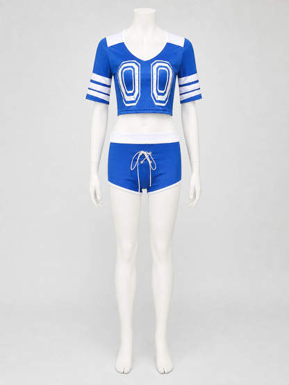 Sports Set with V-Neck and White Stripes