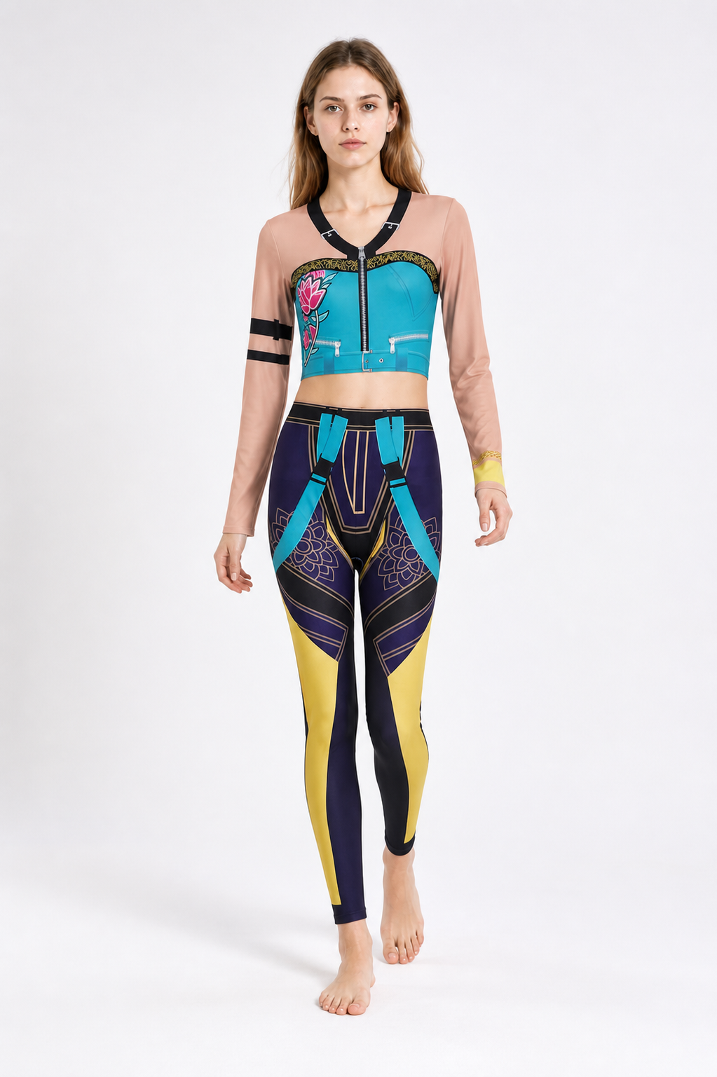 Zoe Cosplay Jumpsuit with Front Zipper Costumes detail 2