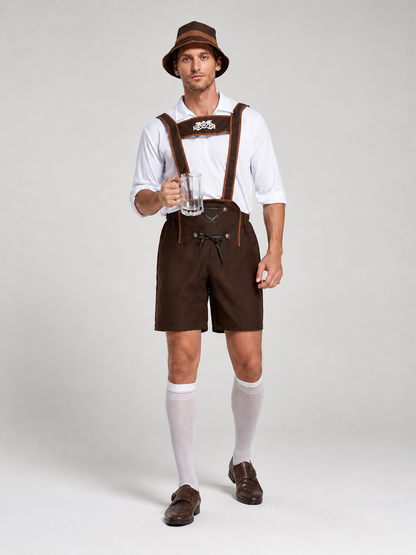 German Folk Costume: Shirt, Shorts, and Hat Costume Headwear detail 2