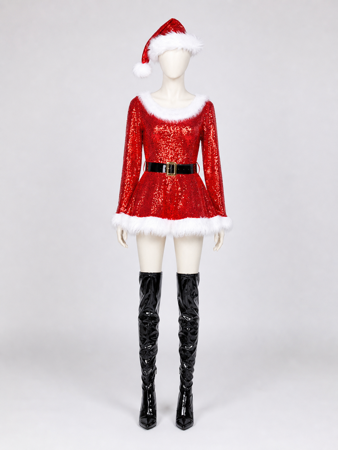 Santa Costume with Sequins and Belt