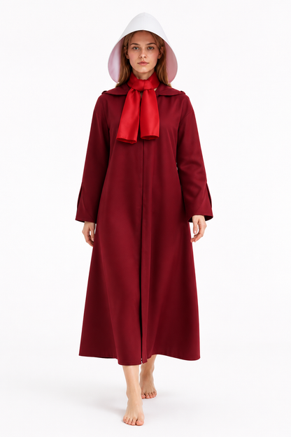 Long Red Loose-Fit Hooded Dress for Cosplay Costume Dresses detail 2